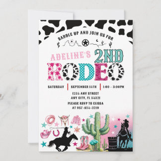 Invitation à la revue de rodéo Cowgirl