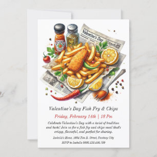 Invitation à la Saint-Valentin de frites de poisso