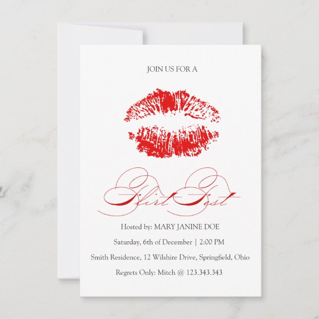 Invitation à la Saint Valentin, un single rouge de (Devant)