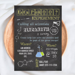 Invitation à la salle d'évasion du laboratoire sci
