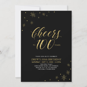 Invitation À la santé de 100   Fête d'anniversaire des 100 an