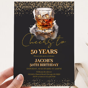 Invitation À la santé de 50 ans d'anniversaire de Whisky