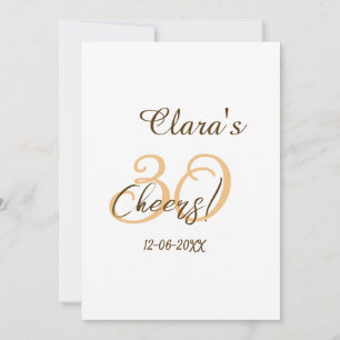 Invitation À la santé de trente ans d'anniversaire brun orang