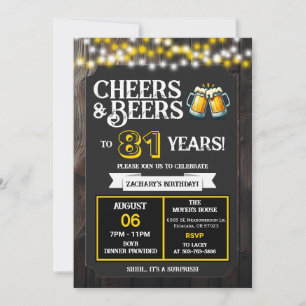 Invitation À la santé et bières pour 81 ans, surprise dans le