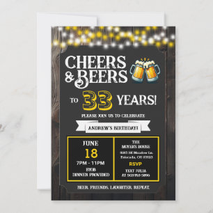 Invitation À la santé et bières pour les 33 ans de fête d'ann