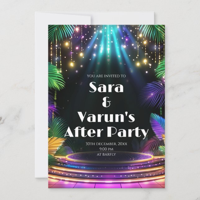 Invitation à la soirée cocktail digitale indienne (Devant)