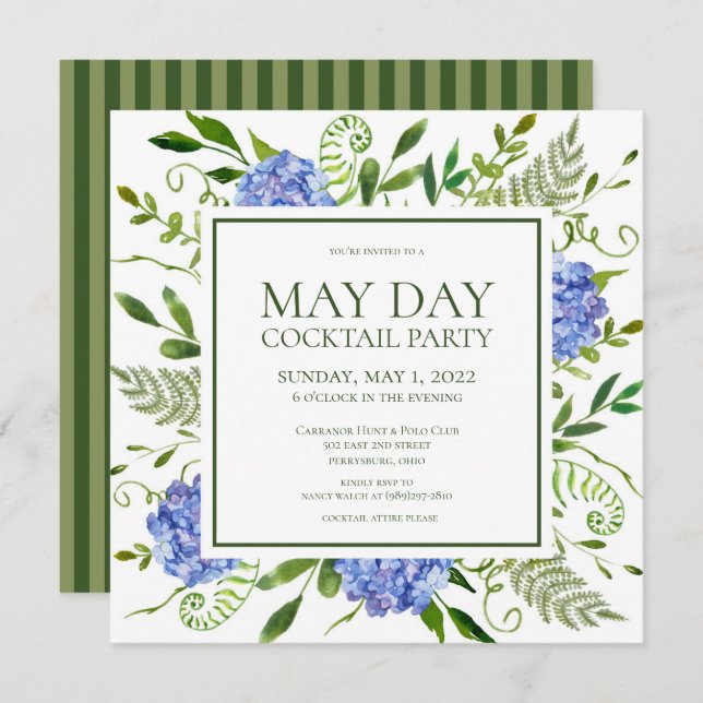Invitation à la soirée Cocktail du jour de mai (Devant / Derrière)