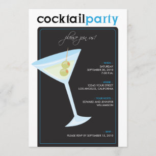 Invitation à la soirée cocktail moderne (aqua)