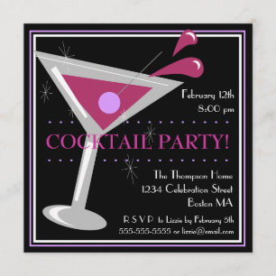 Invitation à la soirée cocktail Purple Martini