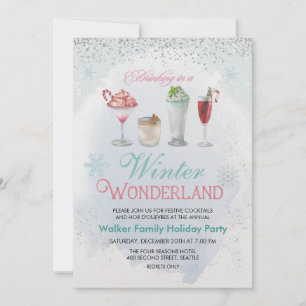 Invitation à la soirée de cocktail de Noël pendant