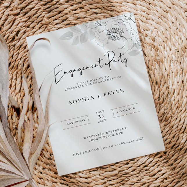 Invitation à la soirée de fiançailles d'illustrati (Créateur téléchargé)