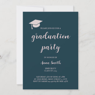 Invitation à la soirée de graduation en bleu de la