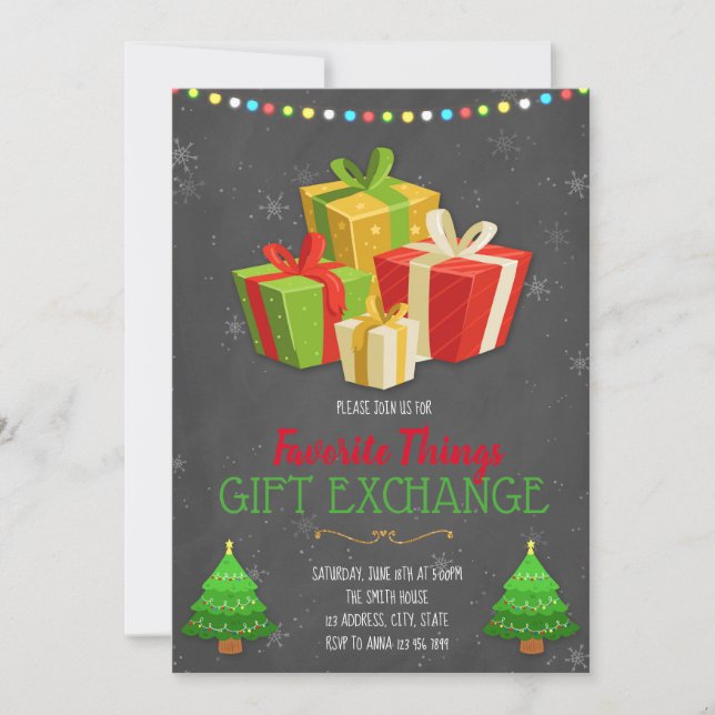 Invitation à la soirée d'échange de choses préféré (Devant)