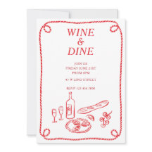 Invitation à la soirée d'été Vin et Dîner