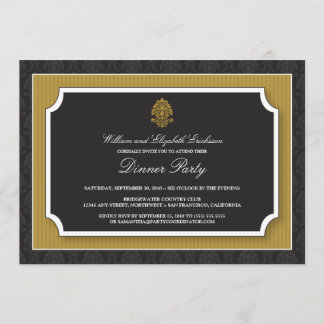 Invitation à la soirée Dîner-soirée élégante (or)
