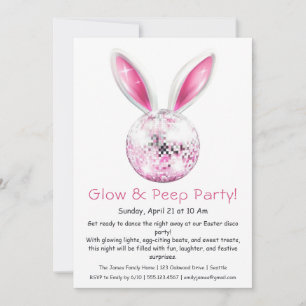 Invitation à la soirée Glow & Peep – Disco de Pâqu