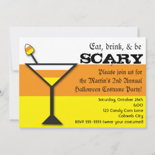 Invitation à la soirée Halloween Candy Corn Martin