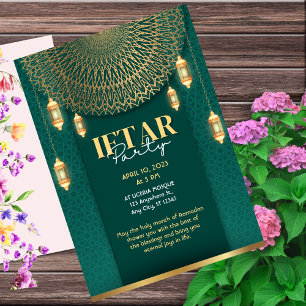 Invitation à la soirée Iftar de Ramadan verte et d