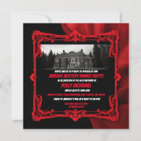 Invitation à la soirée meurtre et mystère au manoi