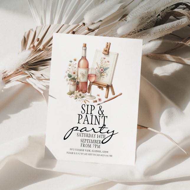 Invitation à la soirée peinture et boissons (Créateur téléchargé)