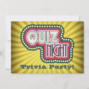 Invitation à la soirée quiz de trivia