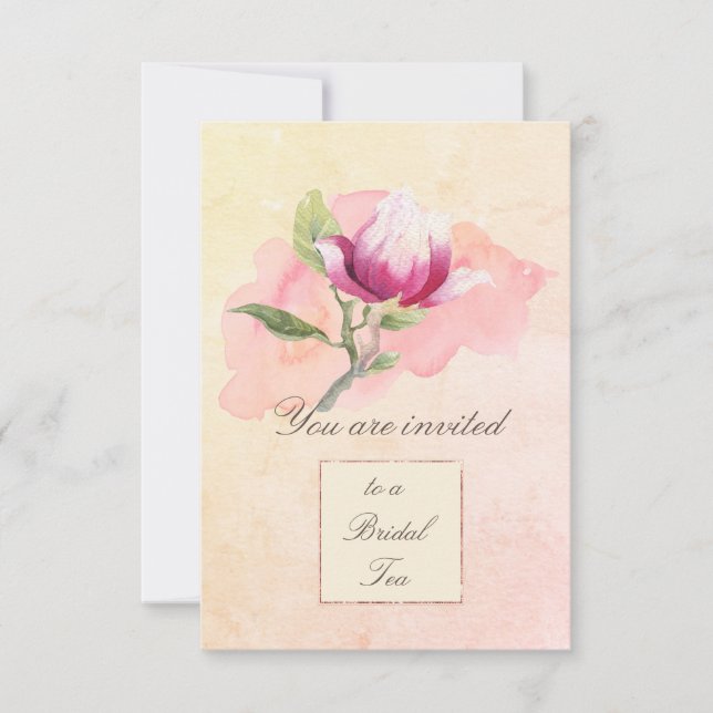 Invitation à la soirée thé Magnolia Watercolor (Devant)