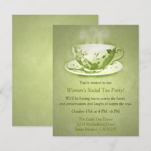 Invitation à la soirée thé vert de charme