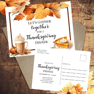 Invitation à la tarte du dîner de Thanksgiving
