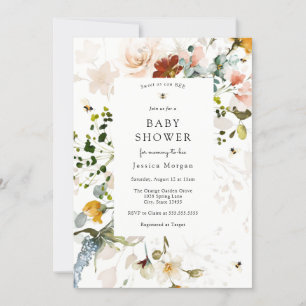 Invitation à l'abeille et au Baby shower floral Vi