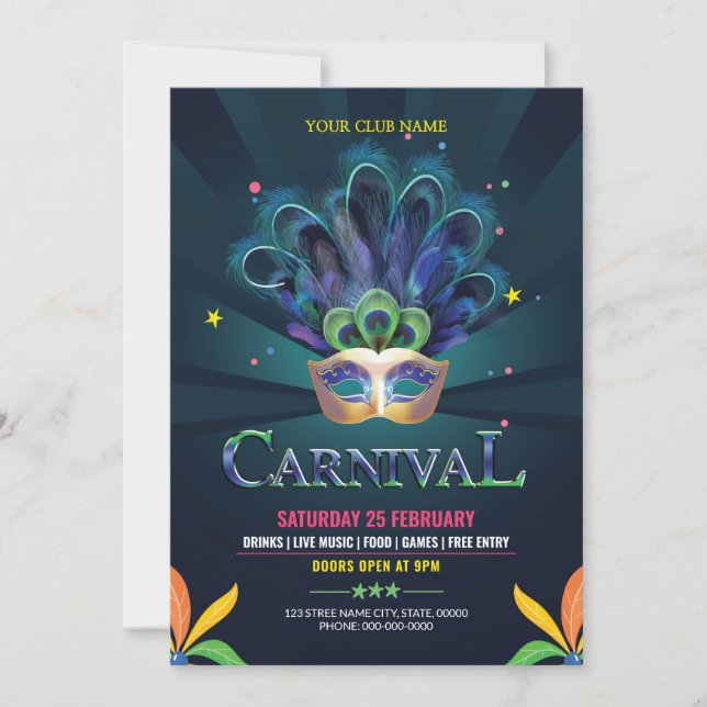 Invitation à l'affiche du Carnaval (Devant)