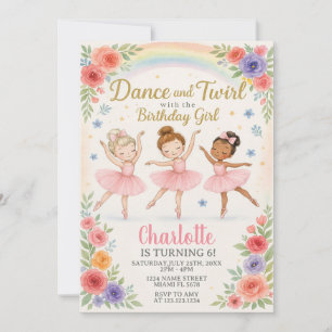 Invitation à l'anniversaire de Ballerina Editable 