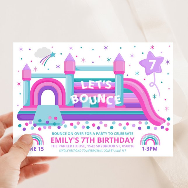 Invitation à l'anniversaire de Bounce House (Créateur téléchargé)