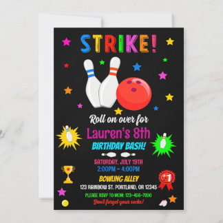Invitation à l'anniversaire de bowling Grattez-vou