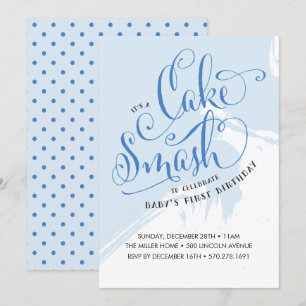 Invitation à l'anniversaire de Cake Smash, carte d