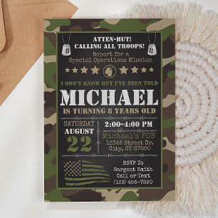 Invitation à l'anniversaire de Camo de l'armée