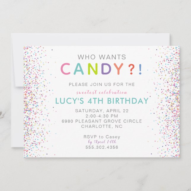Invitation à l'anniversaire de Candy, qui veut des (Devant)