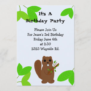 Invitation à l'anniversaire de Cartoon Beaver