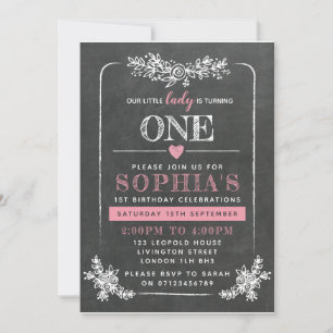 Invitation à l'anniversaire de Chalkboard 1er