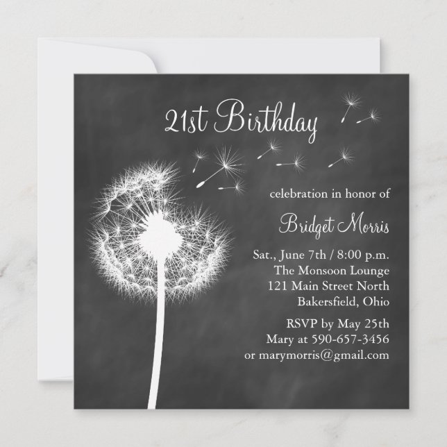 Invitation à l'anniversaire de Chalkboard Best Wiv (Devant)