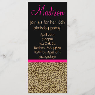 Invitation à l'anniversaire de Cheetah
