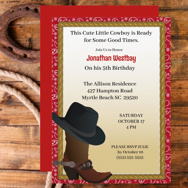 Invitation à l'anniversaire de Cowboy (Créateur téléchargé)