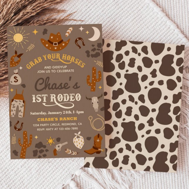 Invitation à l'anniversaire de Cowboy | 1ère invit (Créateur téléchargé)