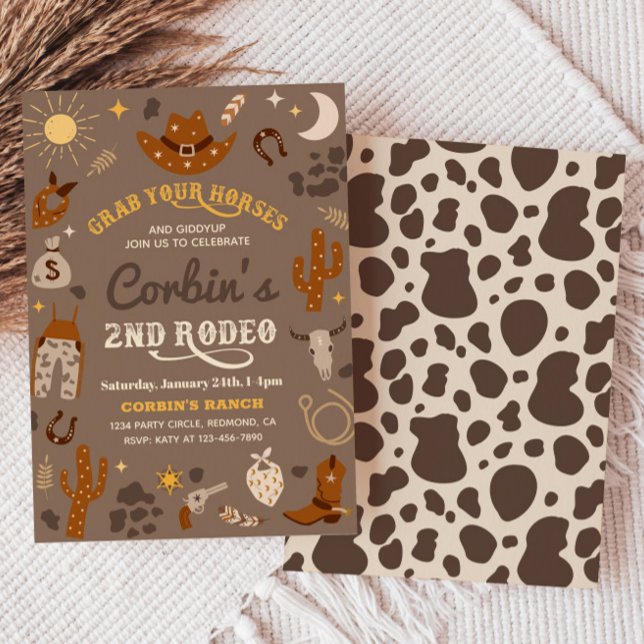 Invitation à l'anniversaire de Cowboy | 2e Invitat (Créateur téléchargé)