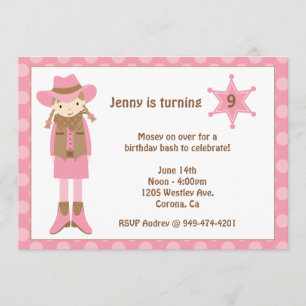 Invitation à l'anniversaire de Cowgirl