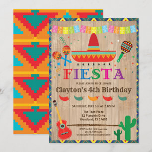 Invitation à l'anniversaire de Fiesta pour garçon 