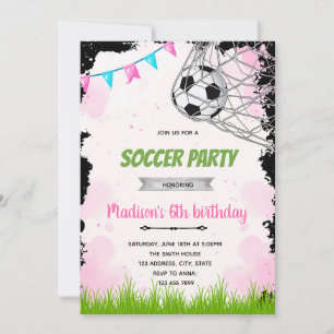 Invitation à l'anniversaire de football féminin