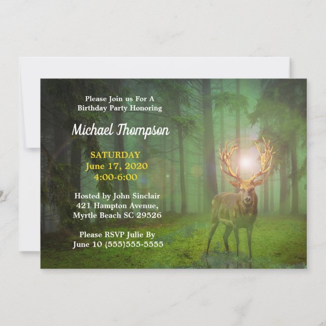 Invitation à l'anniversaire de Forest Deer (Devant)