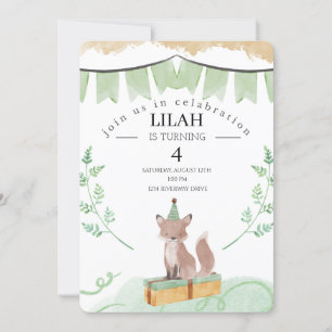 Invitation à l'anniversaire de Fox modifiable An