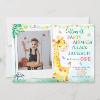 Invitation à l'anniversaire de Giraffe invitation 