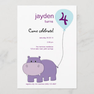 Invitation à l'anniversaire de Hippo